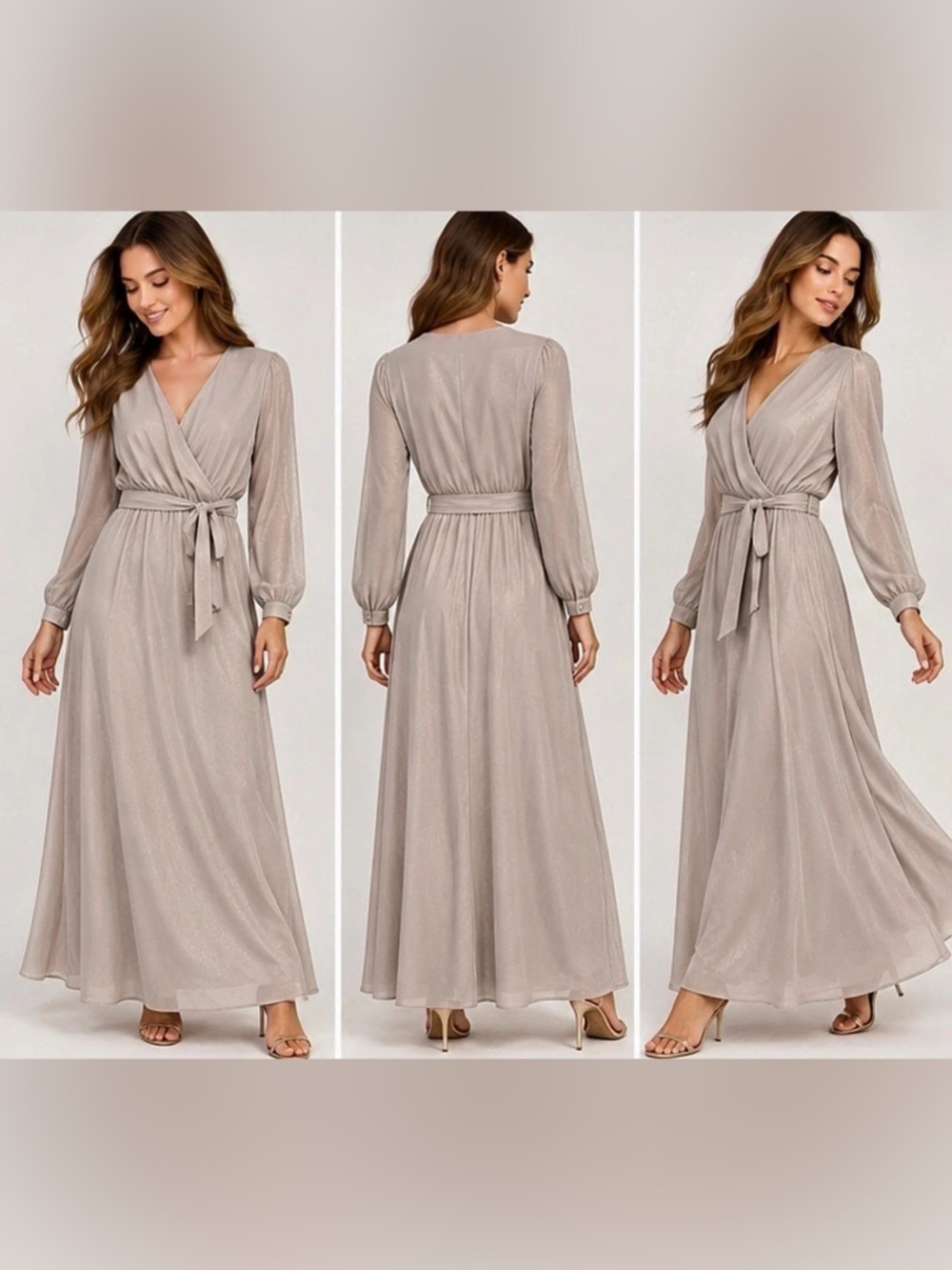 DOROTHY PERKINS Shimmer Wrap Maxi Dress – Size US 8 / UK 12 / EU 40